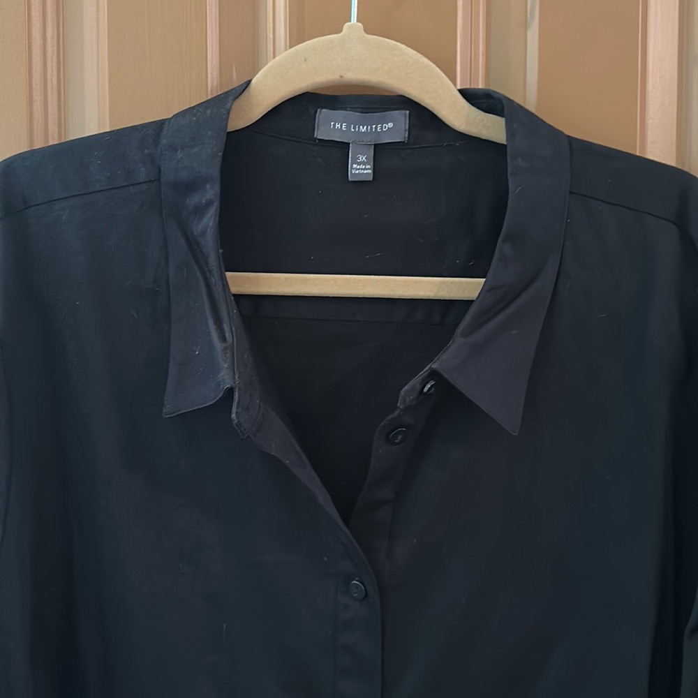 Basic Black Long Sleeve Button Down Shirt. Size 3x - image 3